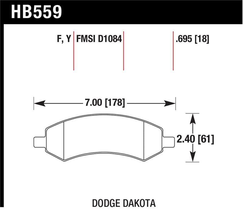 Hawk Performance HB559Y.695 LTS Light Truck and SUV Street Brake Pads