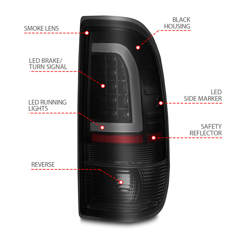 ANZO 1999-2007 Ford F-250 Super Duty LED Taillights