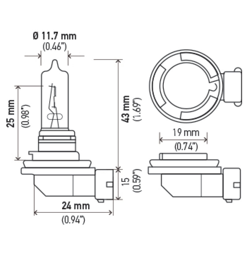 HELLA H71070792 Optilux H9 12V/100W XB Xenon White Bulb Pair