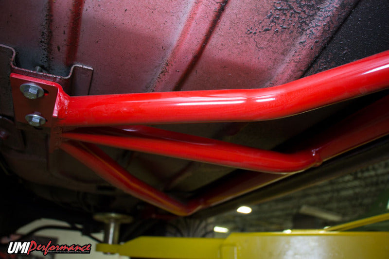UMI Performance 2004-R 3-Point Subframe Connectors Bolt-In Red