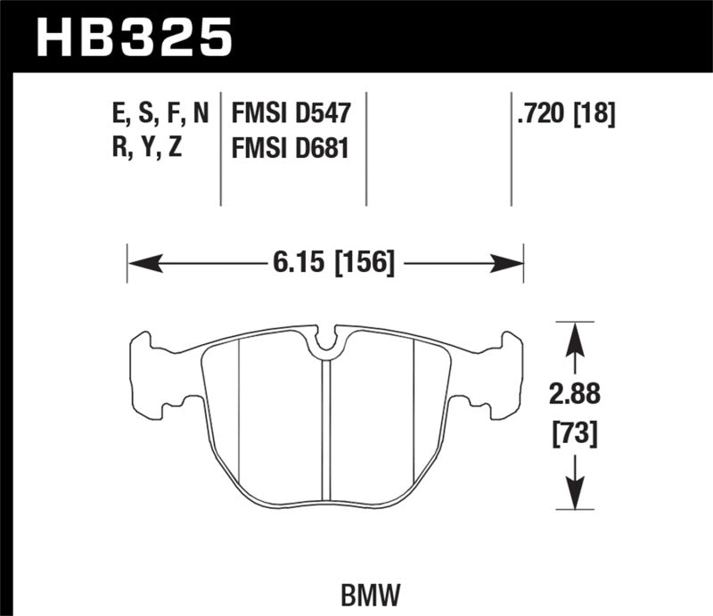 Hawk Performance HB325B.720 HPS 5.0 Street Brake Pads