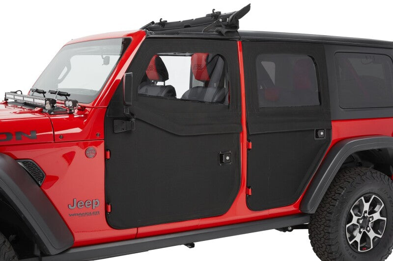 Bestop 20-26 Jeep Gladiator / 18-26 Wrangler JL Full Fabric Doors (Rear Black Diamond)