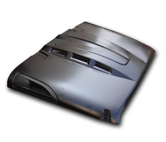 DV8 Offroad 07-18 Jeep Wrangler JK Metal Heat Dispersion Hood - Primer Black - #HDMB07-02