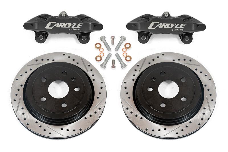 BMR 2014-2019 Chevrolet Corvette C7 Brake Kit For 15in Conversion Drilled & Slotted Rotors Black Calipers
