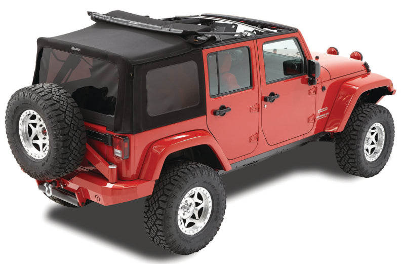 Bestop 10-18 Jeep Wrangler JK 4-Door Replace A-Top (Prem Blk Twill Tinted Windows No Door Skins )