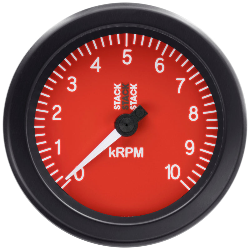 AutoMeter ST100-010R Stack Sport 88mm 0-10K RPM Tachometer - Red