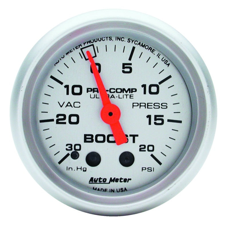 AutoMeter 4301 Ultra-Lite 52mm 20 PSI Mechanical Boost Gauge