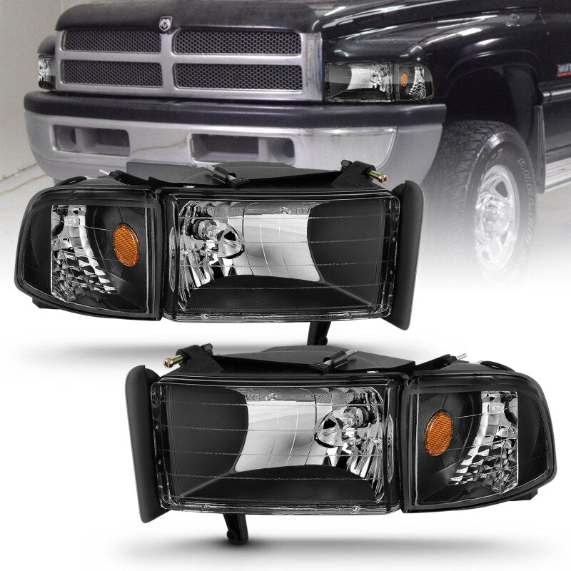 ANZO 1994-2002 Dodge Ram 2500 Crystal Headlights