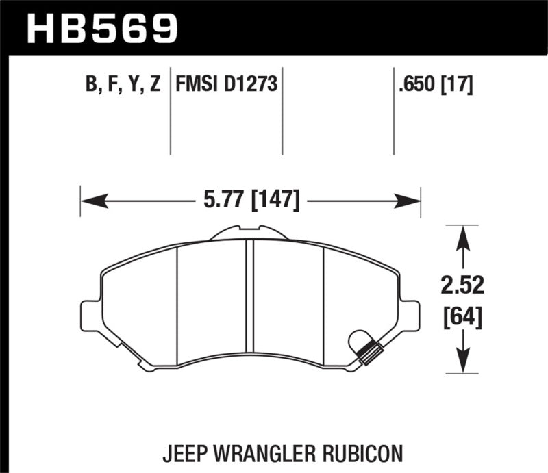 Hawk Performance HB569F.650 HPS Performance Street Brake Pads