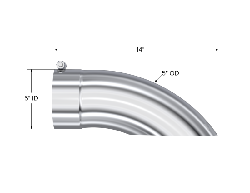 MBRP T5085 Exhaust Tip - 5" OD Turn Down 5" inlet 14" length | T304 Stainless