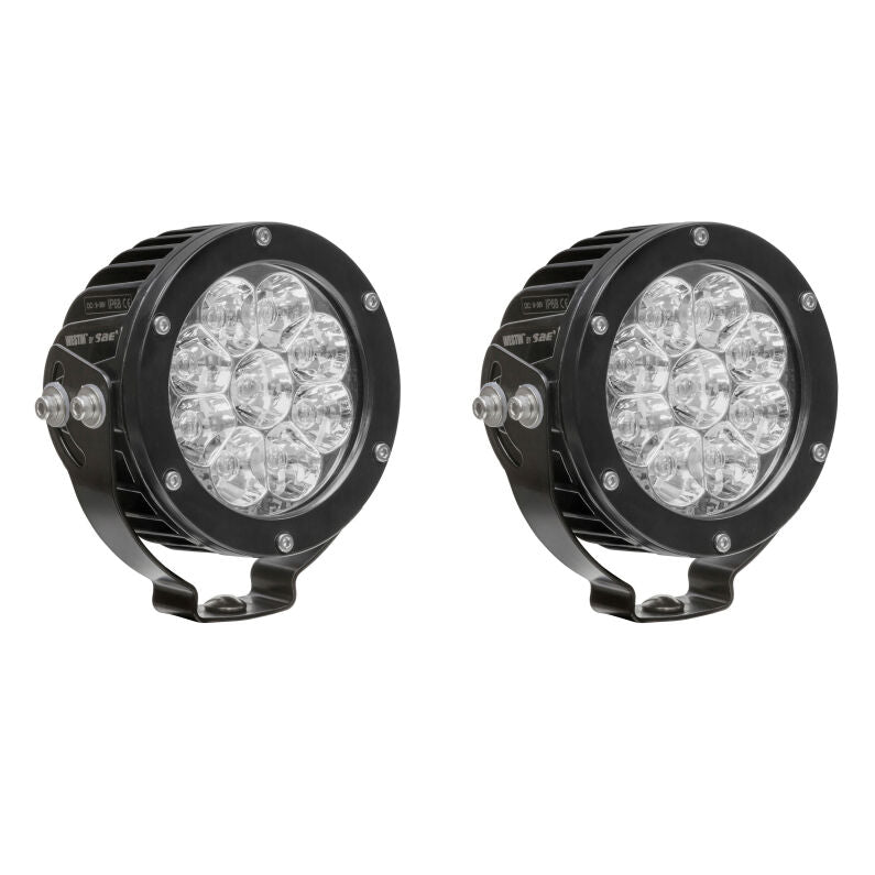 Westin 09-12007A-PR Axis LED Auxiliary Light 4.75 inch Round Spot with 3W Osram (Set of 2) Black