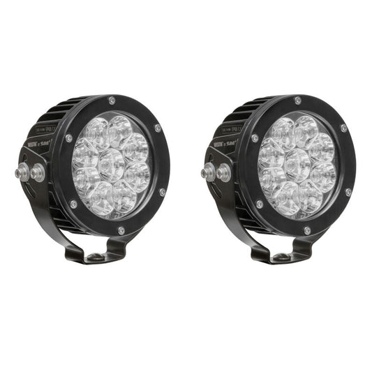 Westin 09-12007B-PR Axis LED Auxiliary Light 4.75 inch Round Flood with 3W Osram (Set of 2) Black