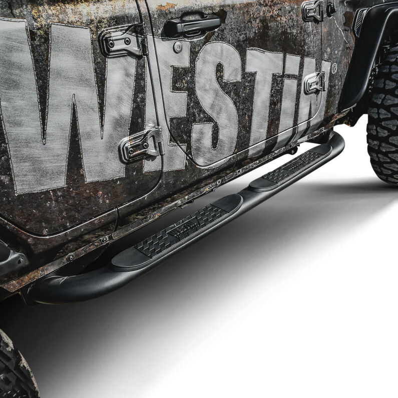 Westin 21-4065 Platinum 4 Oval Nerf Step Bars for 2018-2026 Jeep Wrangler JLU 4-Door Textured Black