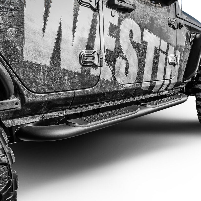 Westin 21-4065 Platinum 4 Oval Nerf Step Bars for 2018-2026 Jeep Wrangler JLU 4-Door Textured Black