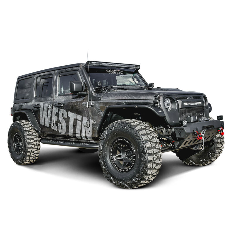 Westin 21-4065 Platinum 4 Oval Nerf Step Bars for 2018-2026 Jeep Wrangler JLU 4-Door Textured Black