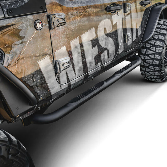 Westin 23-4065 E-Series 3 Nerf Step Bars for 2018-2026 Jeep Wrangler JLU 4-Door. Textured Black