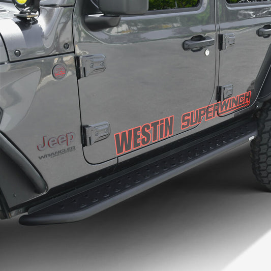 Westin 28-34065 Outlaw Running Board for 2018-2025 Jeep Wrangler Unlimited 4-Door Textured Black