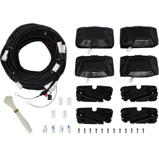 Westin 28-51003 R5 LED Light Kit 4 End Caps Integrated LED Lights with Wiring Harness Black