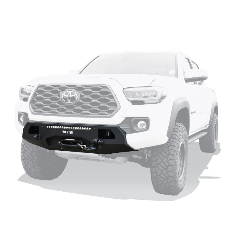 Westin 58-311045 Pro-Series Mid Width Front Bumper for 2016-2023 Toyota Tacoma Textured Black