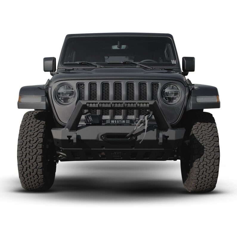 Westin 59-80085 WJ2 Stubby Front Bumper for 2018-2026 Jeep Wrangler JL Textured Black