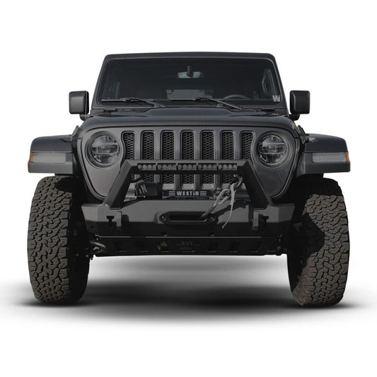 Westin 59-80085 WJ2 Stubby Front Bumper for 2018-2026 Jeep Wrangler JL Textured Black