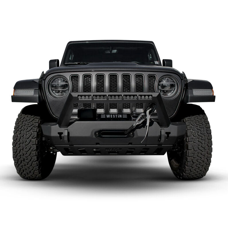 Westin 59-80085 WJ2 Stubby Front Bumper for 2018-2026 Jeep Wrangler JL Textured Black