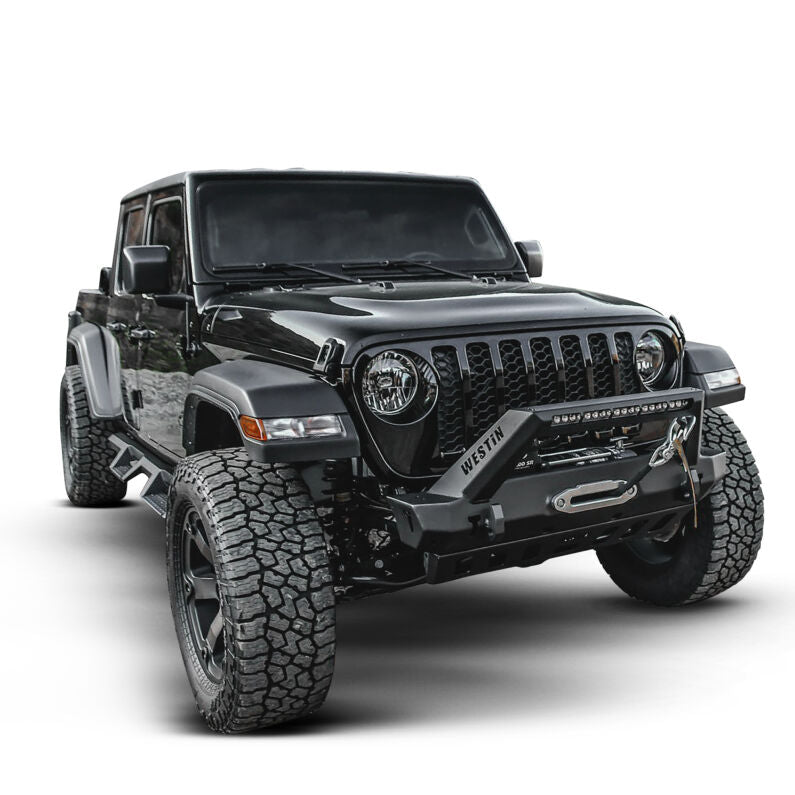 Westin 59-80085 WJ2 Stubby Front Bumper for 2018-2026 Jeep Wrangler JL Textured Black