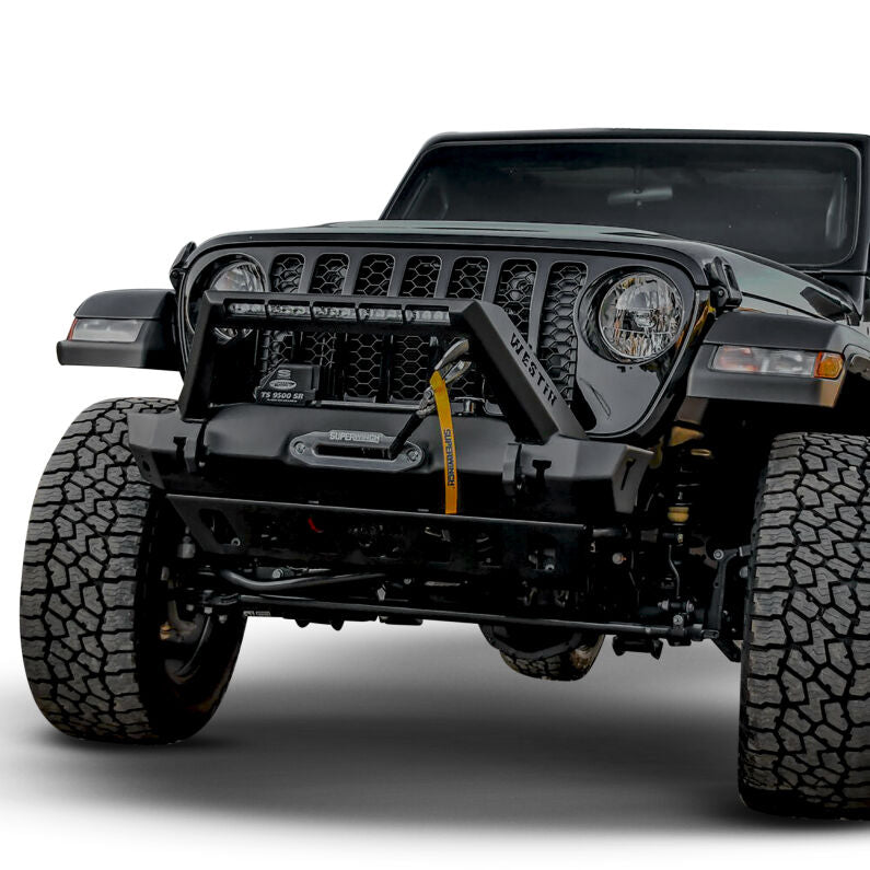 Westin 59-80085 WJ2 Stubby Front Bumper for 2018-2026 Jeep Wrangler JL Textured Black