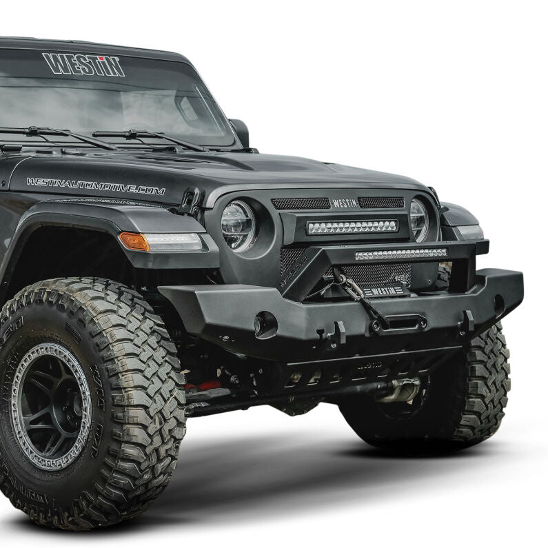 Westin 59-80125 WJ2 Full Width Front Bumper for 2018-2026 Jeep Wrangler Textured Black