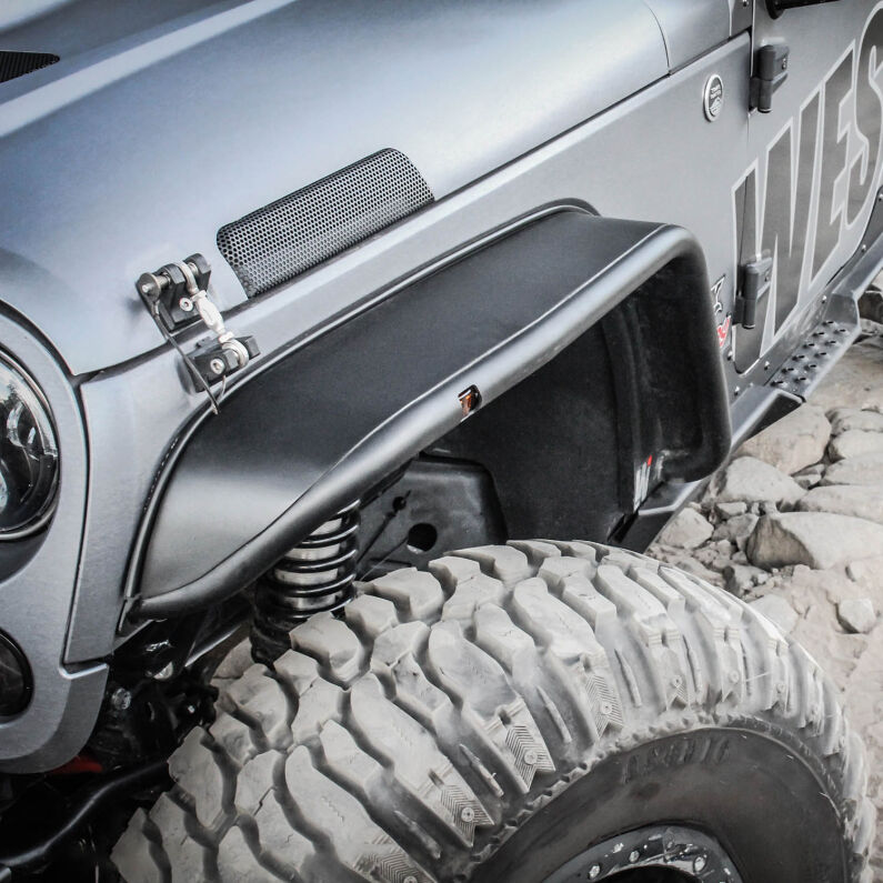 Westin 62-1005 Snyper Tube Fenders Front for 2007-2018 Jeep Wrangler Textured Black