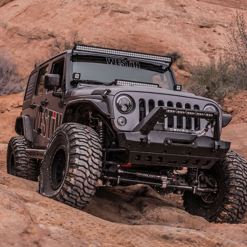 Westin 62-1005 Snyper Tube Fenders Front for 2007-2018 Jeep Wrangler Textured Black