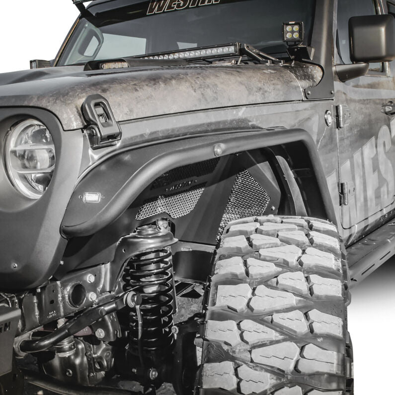Westin 62-1025 Tube Fenders Front for 2018-2026 Jeep Wrangler JL/Gladiator Textured Black