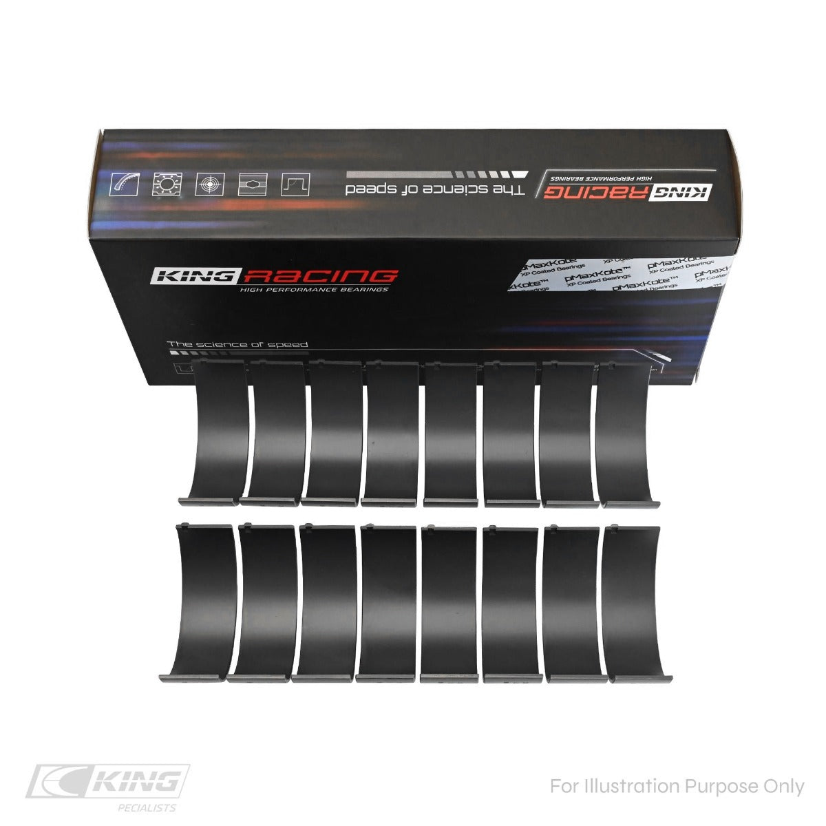 King Chevrolet SBC GEN III/IV LS 4.8, 5.3, 5.7, 6.2 Narrow, Dowel Hole, pMaxKote™ Racing Connecting Rod Bearings CR 807XPNDC STDX - Fits Chevrolet, GMC, Pontiac