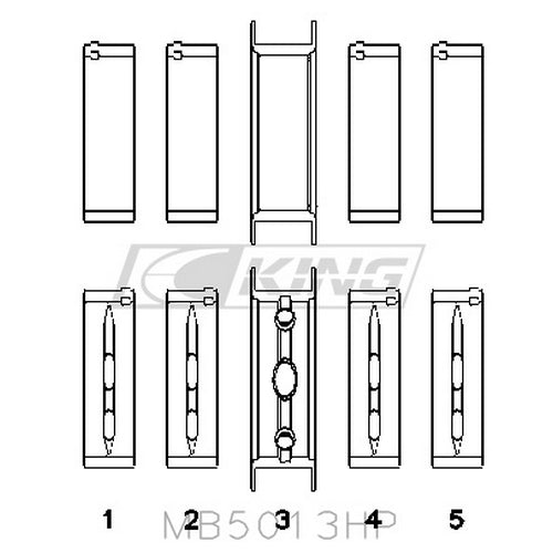 King G.M.C. (MARK III) 5.7L Racing Bi-metal Main Bearing Set MB5013HPSTDX - Fits Chevrolet, GMC, Holden