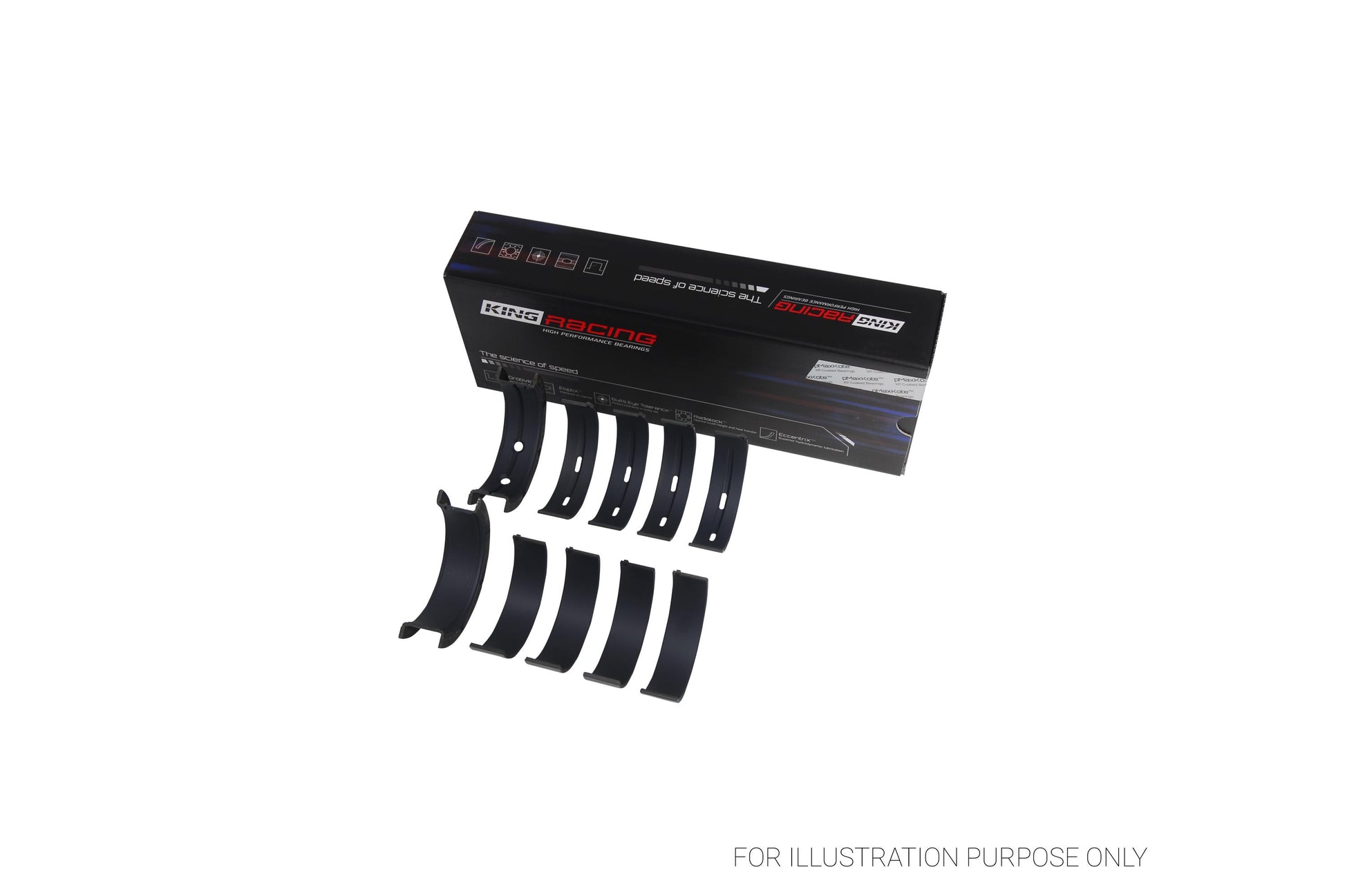 King Chevrolet LS Gen III IV / GM Vortec - Coated Tri-Metal Racing Main Bearings Set MB5013XPC 010 - Fits Chevrolet, GMC, Holden