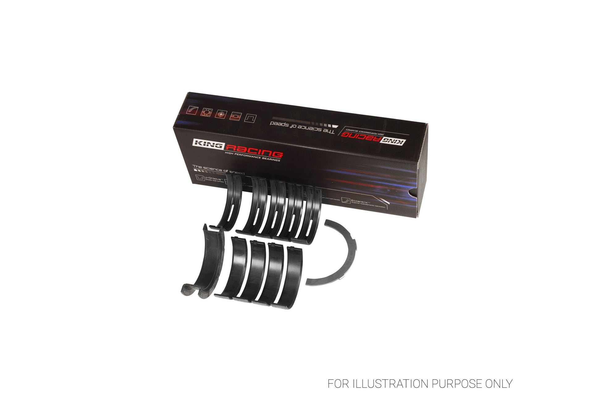 King Ford 281 4.6L SOHC 16V Racing Tri-metal Main Bearing Set MB5353XP0.25 - Fits Ford, Lincoln, MG