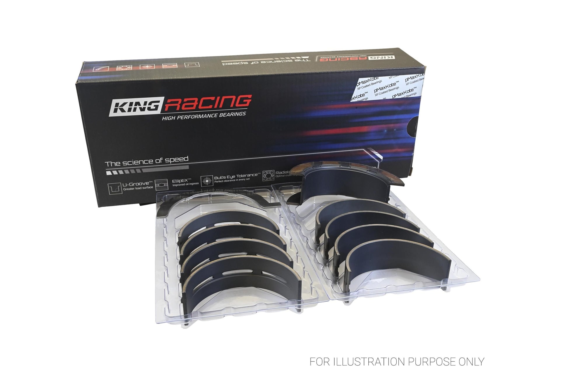 King Ford Godzilla 7.3L - Coated XPC Racing Main Bearings Set MB5881XPC-STD - Fits Ford, Blue Bird