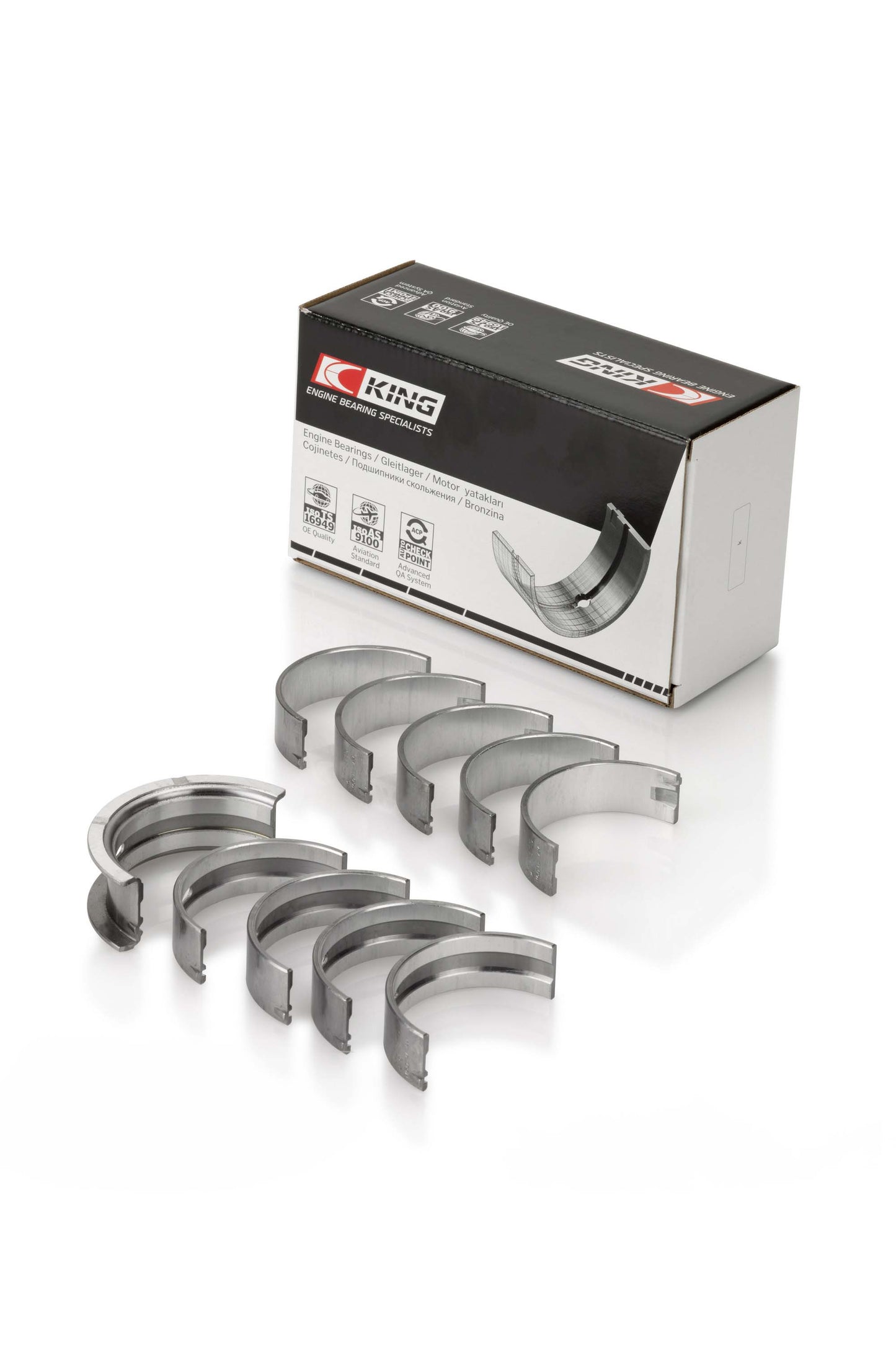 King Chevrolet Big Block V8 396-502 GEN IV, V, VI BBC OE-Replacement Main Bearing Set MB 556SI-STD - Fits Chevrolet, GMC, Pontiac