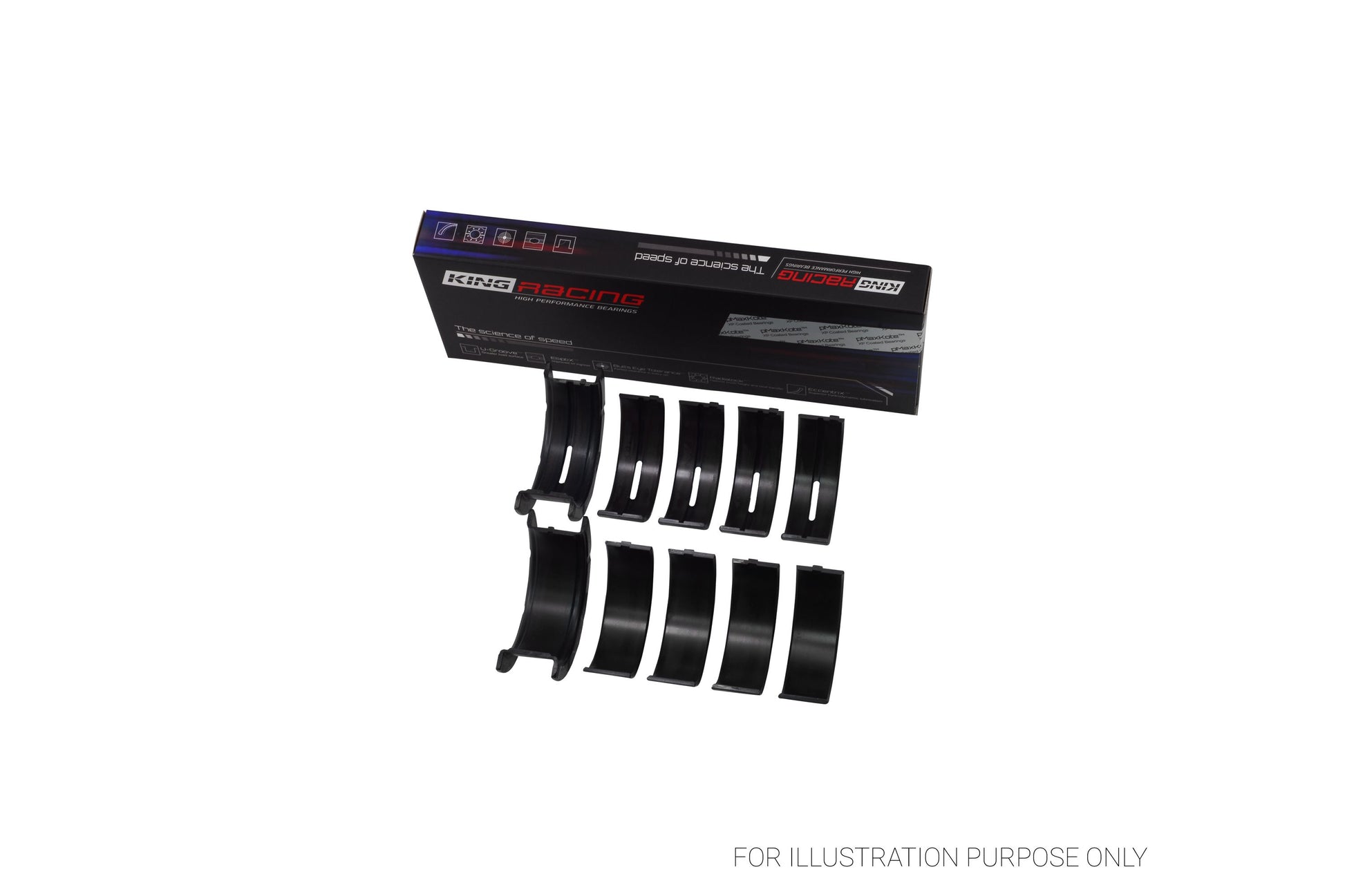 King Ford 260CI 289CI 302 5.0L WINDSOR Racing Bi-metal Main Bearing Set MB 529HP-STD - Fits Ford, Mercury, Lincoln