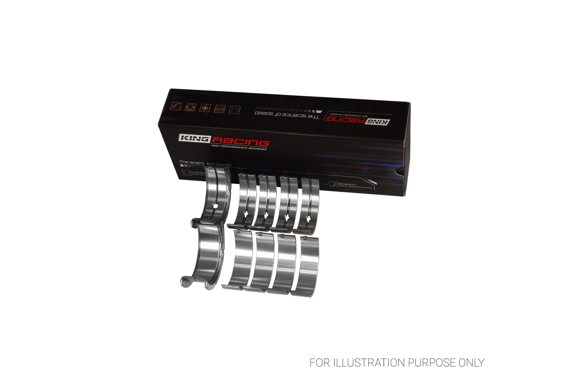 King Chrysler 350, 361, 383, 403 Racing Bi-metal Main Bearing Set MB 555HP 001 - Fits Dodge, Plymouth, Chrysler
