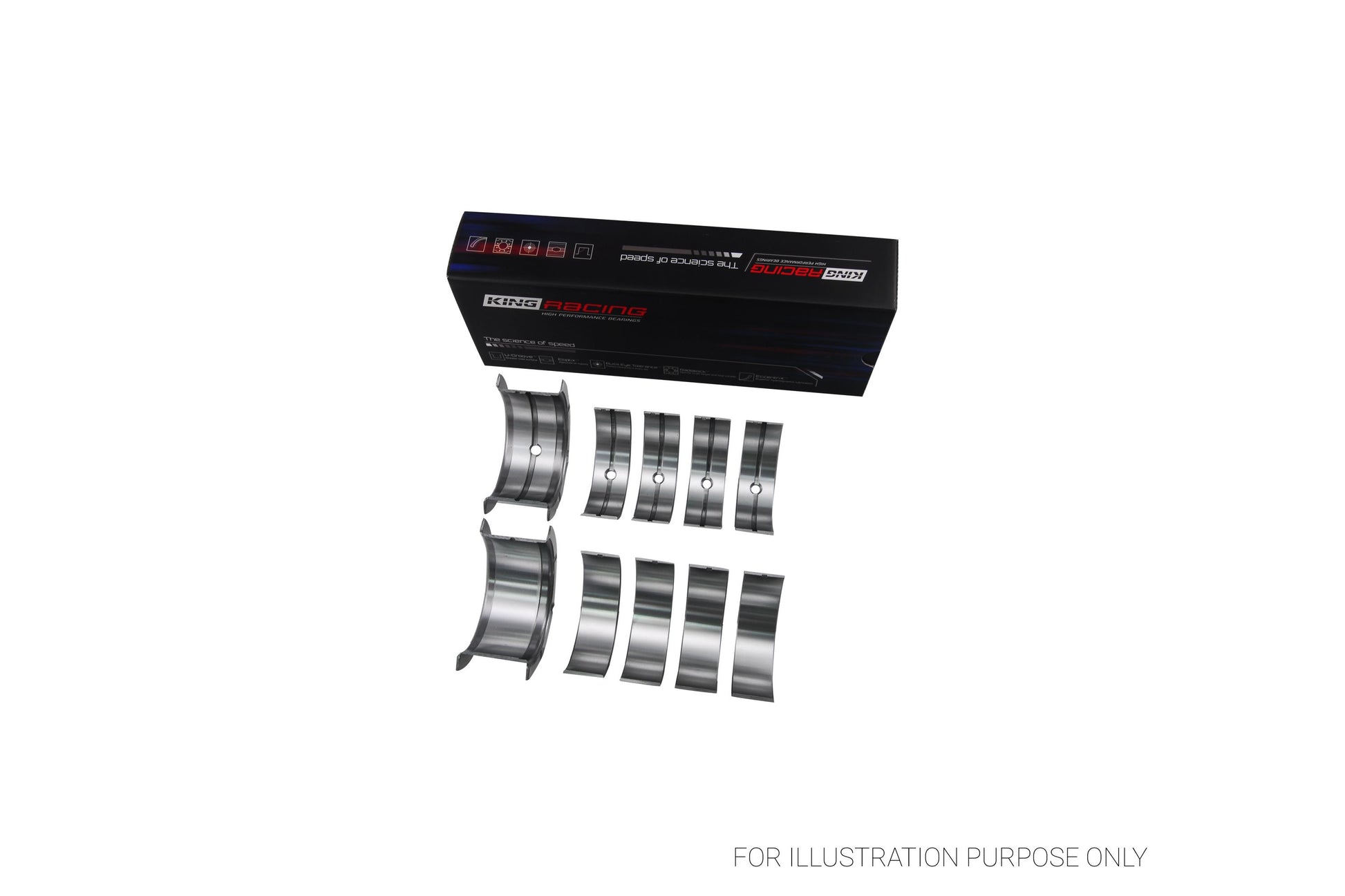 King Chevrolet 396-502 BBC GEN IV, V, VI V8 - Narrow Racing Main Bearing Set MB 556HPN 001 - Fits Chevrolet, GMC, Pontiac