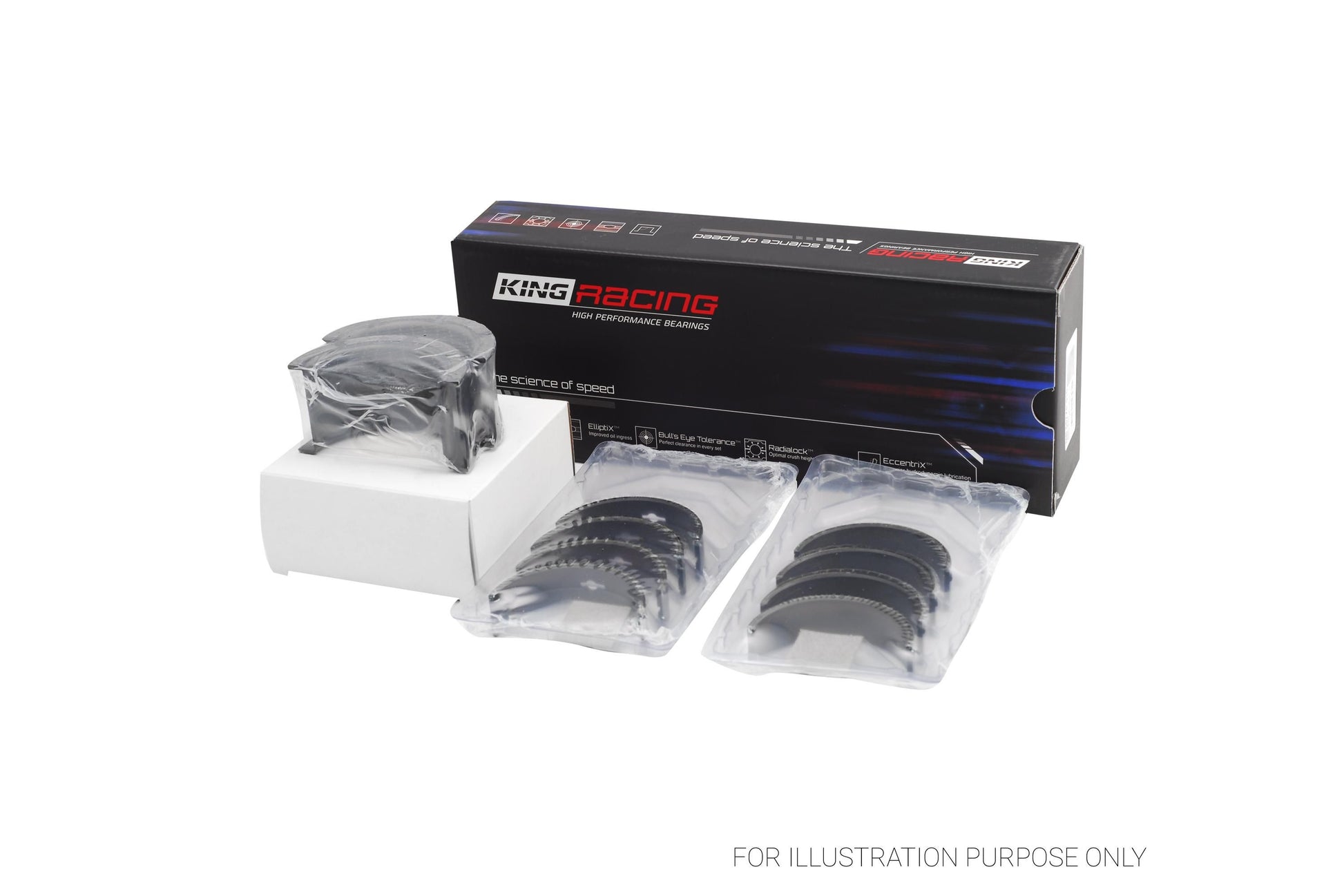 King GM SBC 262, 267, 302, 307, 327, 350 - Tri-Metal Racing Main Bearings MB 557XP 001 - Fits Chevrolet, GMC, Pontiac