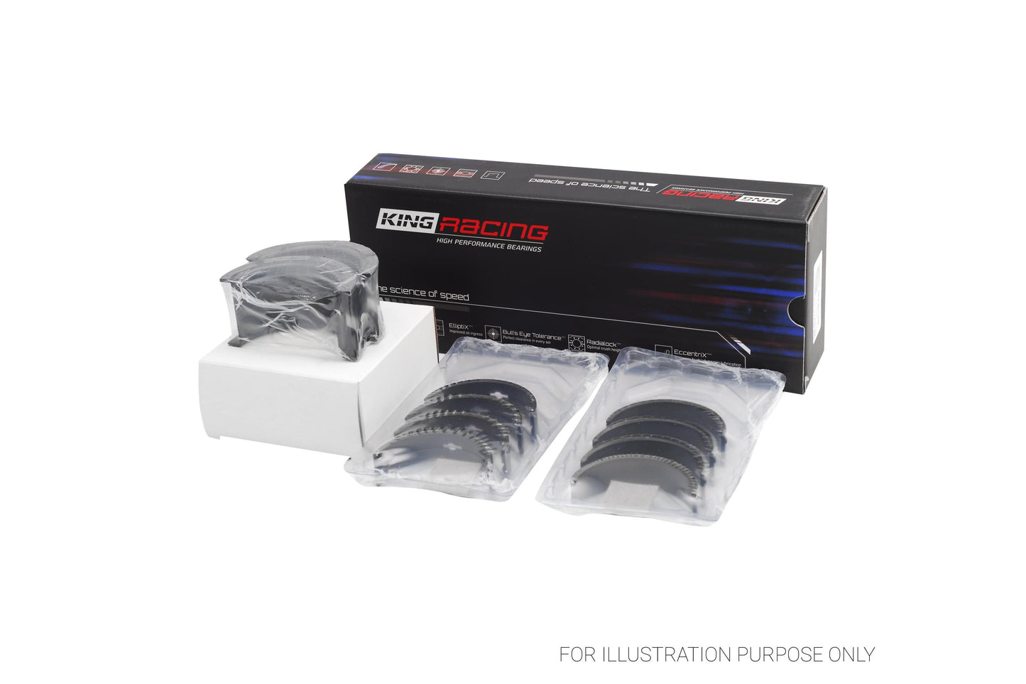 King GM SBC 262, 267, 302, 307, 327, 350 - Tri-Metal Racing Main Bearings MB 557XPSTDX - Fits Chevrolet, GMC, Pontiac