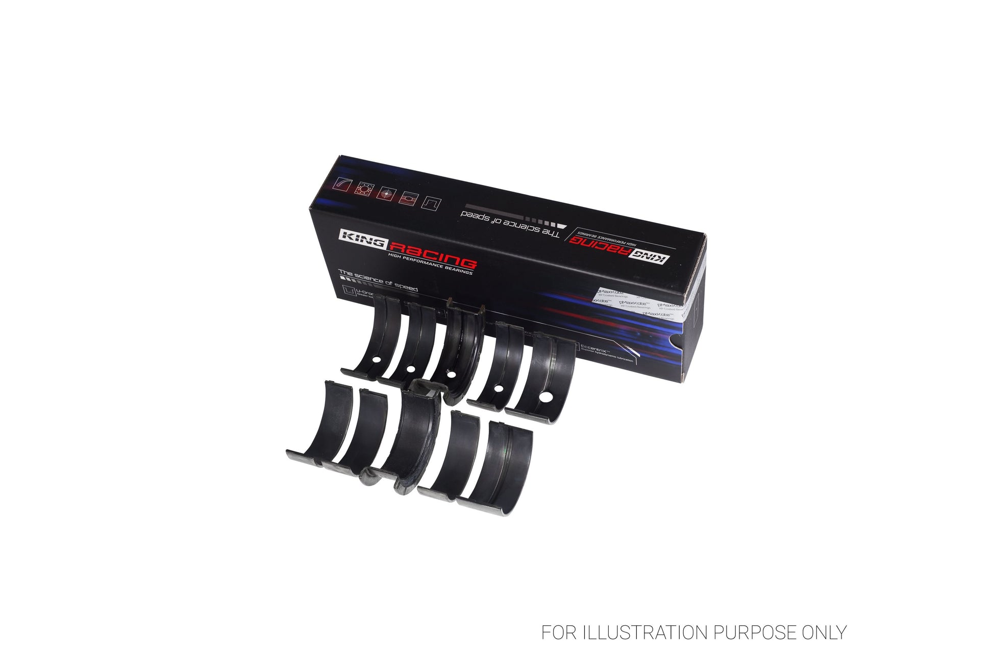 King Chrysler 273, 301, 313, 318, 340 Racing Main Bearings Set MB 558XPC-STD - Fits Dodge, Plymouth, Fargo