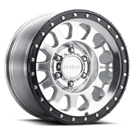 Method MR315 17x8.5 0mm Offset 6x5.5 106.25mm CB Polished Wheel - Gloss Black Lip