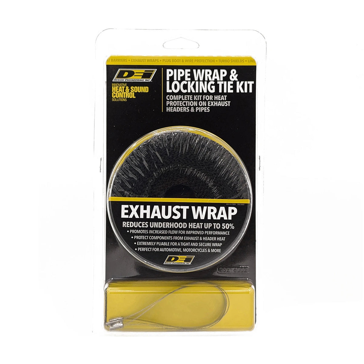 DEI Exhaust Wrap Kit - Pipe Wrap and Locking Tie - Black