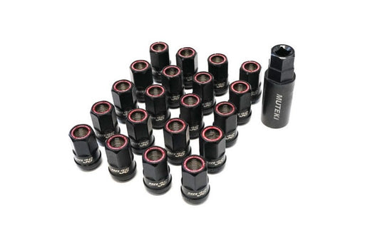 Wheel Mate HR3805TR Muteki HR38 Open End Lug Nuts Titanium Chrome with Red Ring M12x1.25