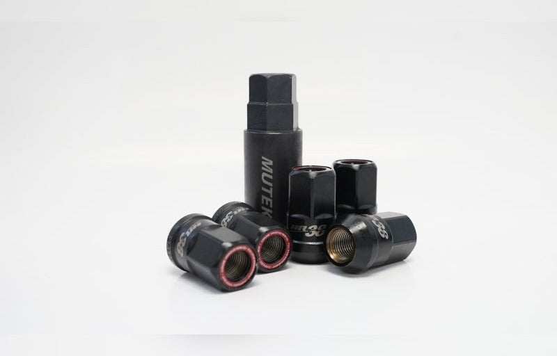 Wheel Mate HR3806BU Muteki HR38 Open End Lug Nuts Black Chrome with Blue Ring M12x1.50