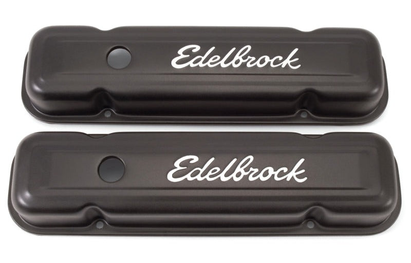 Edelbrock 4453 Valve Cover Signature Series Pontiac 1962-1979 301-455 CI V8 Low Black
