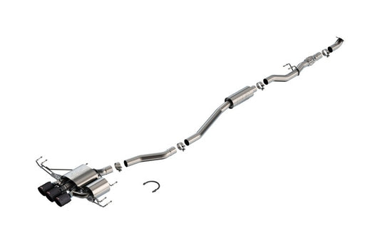 Borla 140927CFBA 2023-2026 Honda Civic Type R MT ATAK Catback Exhaust w/ 4in Black Anodized Carbon Fiber Tips - #140927CFBA